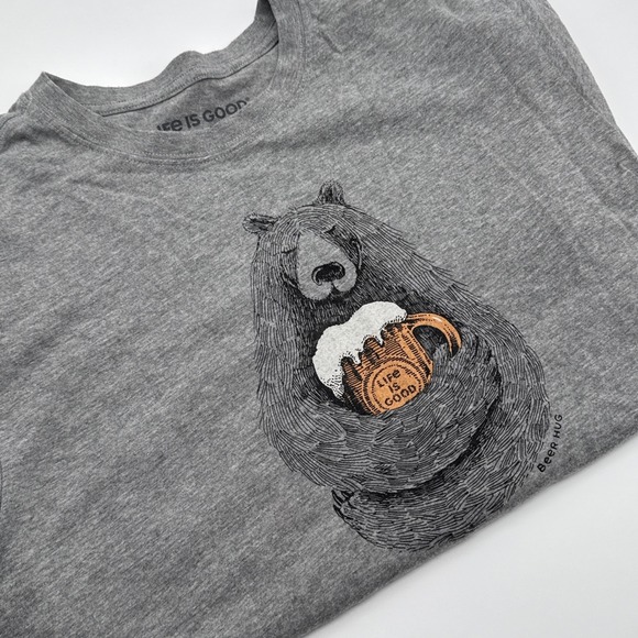 Life Is Good Other - Life Is Good Crusher T Shirt Mens‎ Medium Short Sleeve Beer Hugger Gray